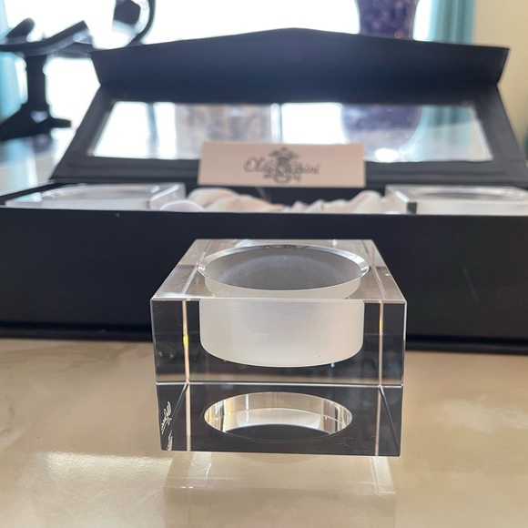 Oleg Cassini crystal votive set - Picture 2 of 3